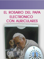 El Rosario con el Papa electronico con auriculares
